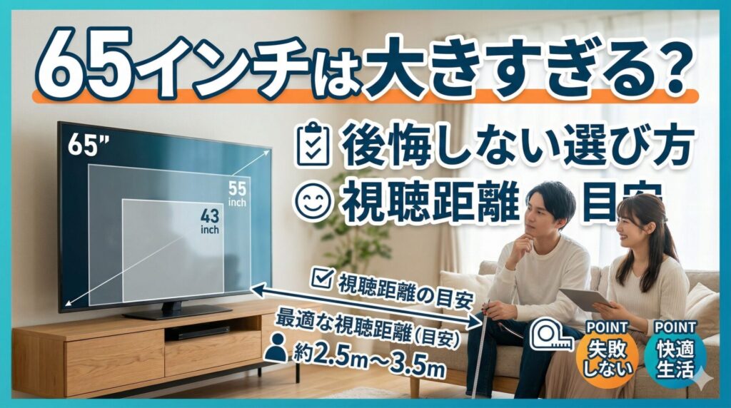 65インチテレビ大きすぎる？